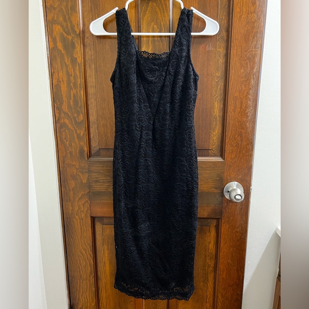 Black Lacy Midi Dress